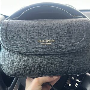 Kate Spade Black Shoulder Bag with Gold Accents
